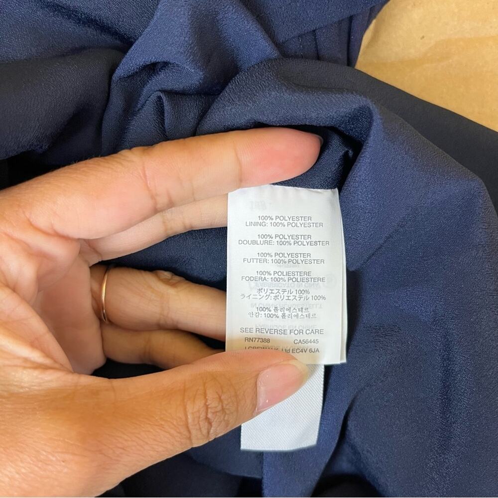 J. Crew Navy Tiered Capped Sleeve Shift Dress - Picture 7 of 7